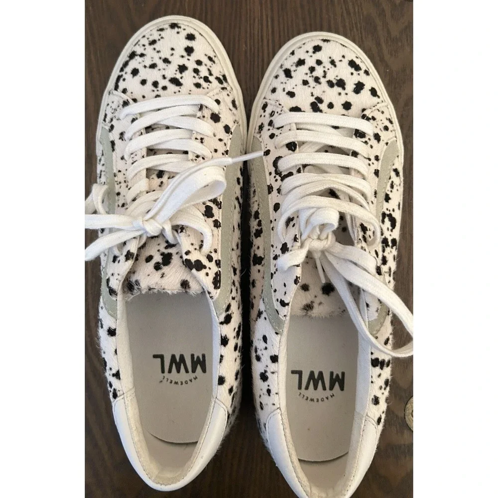 Madewell‎ Sidewalk Sneakers with Spotted Genuine Calf Hair in Women's Size 7.5